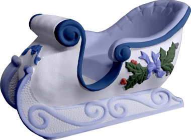Fancy Sleigh Plaster Statue