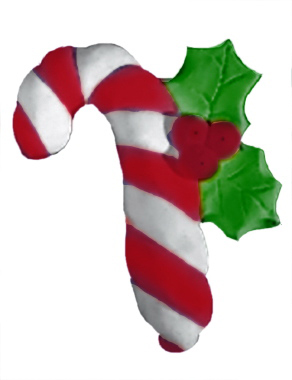 Candy Cane Plaster Plaque
