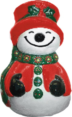 Roly Poly Snowman Plaster Plaque