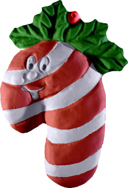 Smily Candy Cane Plaster Plaque