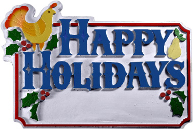 Happy Holidays Plaster Plaque