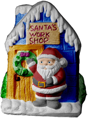 Santas Work Shop Plaster Statue