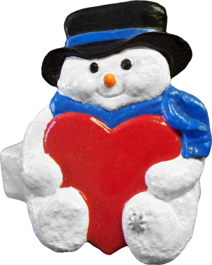 Snowman with Heart Plaster Trinket Box