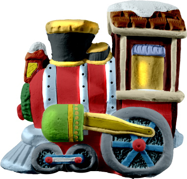 Village Train Engine Plaster Statue