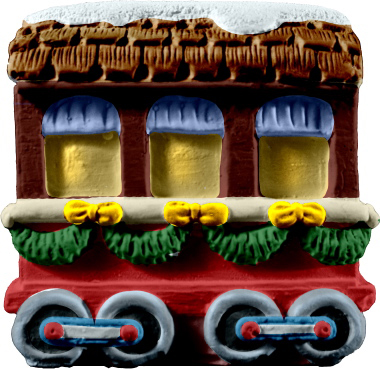 Village Train Passenger Car Plaster Statue
