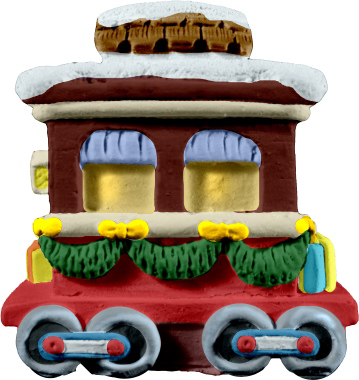 Village Train Caboose Plaster Statue