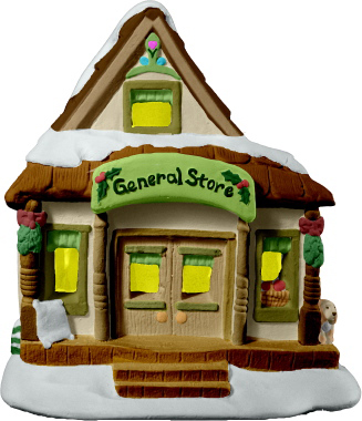 Village General Store  Plaster Lightup Building