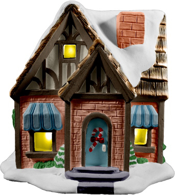 Village House Chalet Plaster Lightup Building