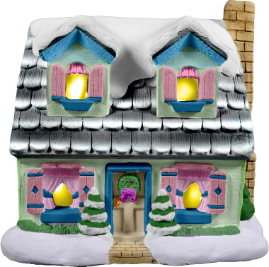 Village House Cottage Plaster Lightup Building