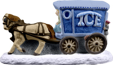 Village Ice Wagon Plaster Statue
