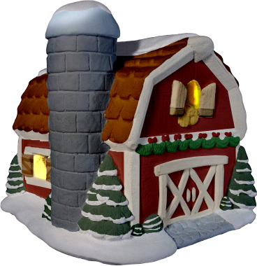 Village Barn Plaster Lightup Building