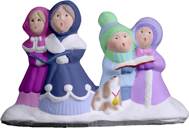 Village Four Carolers Plaster Statue