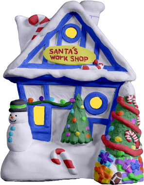 Santas Workshop Plaster Statue