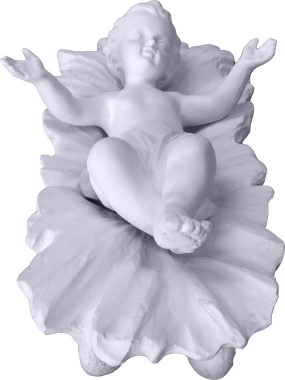 Baby Jesus in Crib Two piece XL Statue