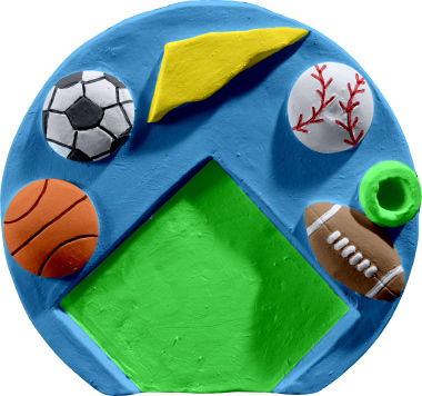 Sports Note Pad and Plaster Pencil Holder