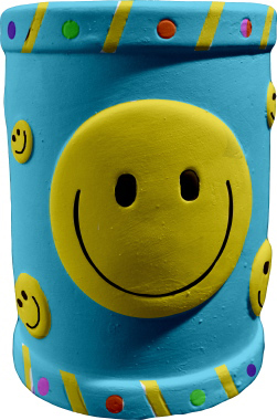 Happy Face Plaster Pencil Holder