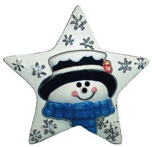Star Snowman Plaster Pencil Holder