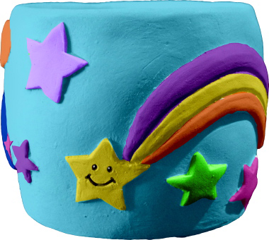 Rainbows and Stars Plaster Pencil Holder