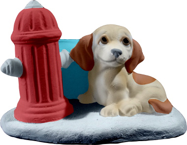 Dog with Fire Hydrant Plaster Clip Holder