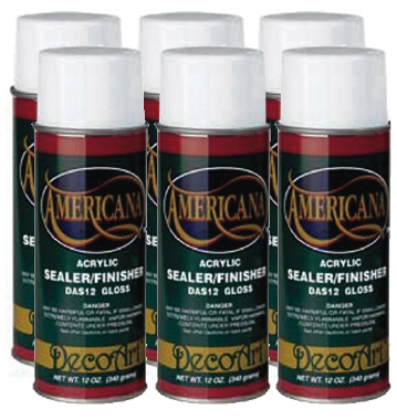 Americana Gloss Spray Sealer case of dozen 13 oz cans - DecoArt