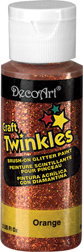 Craft Twinkles Glitter Paint Orange 2 oz DecoArt