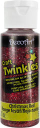 Craft Twinkles Glitter Paint Christmas Red 2 oz DecoArt