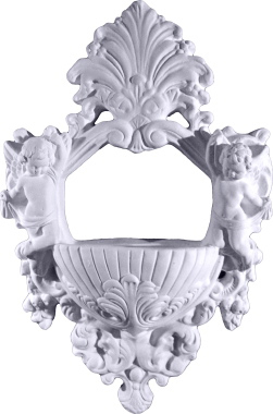 Double Cherub Plaster Wall Vase