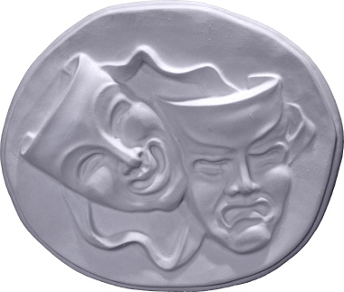 Comedy and Tragedy Plaster Plaque