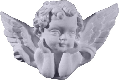 Cherub Bust with Hands under Chin Plaster Plaque