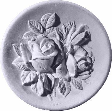 Round Rose Plaster Plaque Small