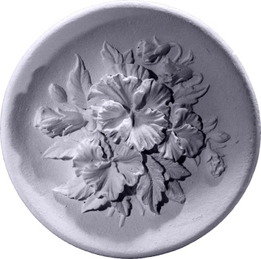 Round Flower Plaster Plaque Small