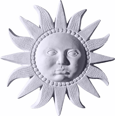 Sun with Pointed Rays Plaster Plaque