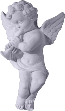 Musical Cherub with Trumpet Plaster Plaque b