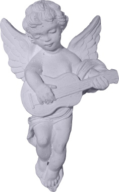 Musical Cherub with Guitar Plaster Plaque d