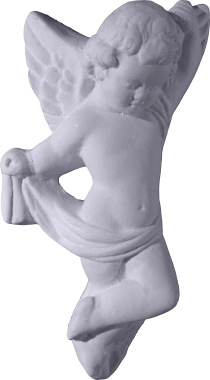Cherub with Drape a Plaster Plaque