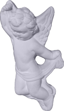 Cherub with Drape b Plaster Plaque