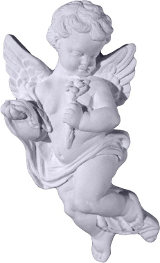 Cherub with Rose Plaster Plaque