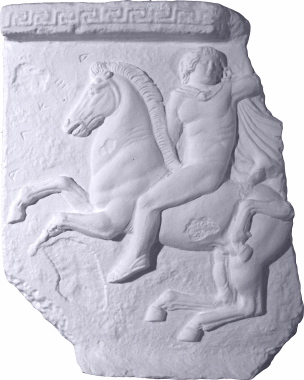 Horse Rider Fragment Plaster Plaque