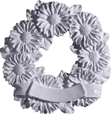 Flower Wreath Plaster Plaque