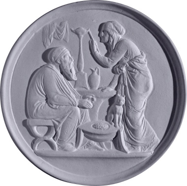Round Grecian Relief Small Plaster Plaque