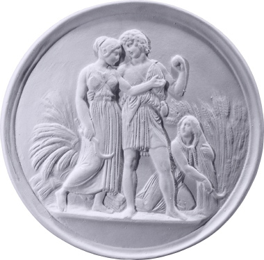 Round Grecian Relief Small Plaster Plaque