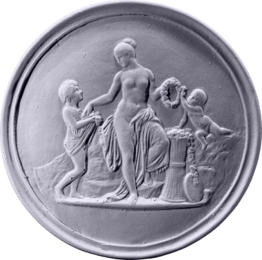 Round Grecian Relief Small Plaster Plaque