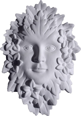 Leaf Girl Plaster Plaque