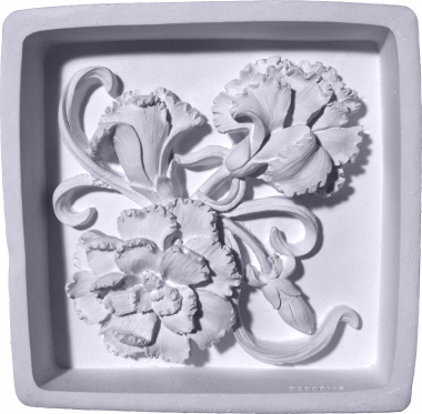 Carnations Shadow Box Plaster Plaque