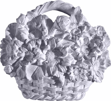 Sunflower Basket Plaster Plaque