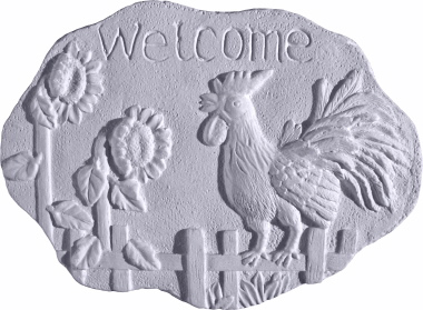 Welcome Rooster Plaster Plaque