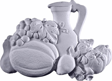 Still Life Grapes and Fruits Plaster Plaque
