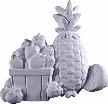Still Life Pineapple and Fruits Plaster Plaque
