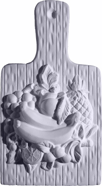Wood Cutting Board with Banana Plaster Plaque