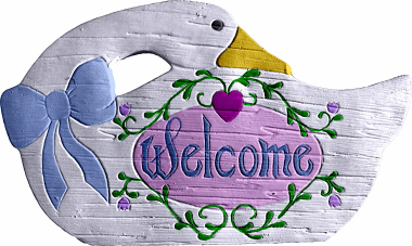 Welcome Goose Plaster Plaque